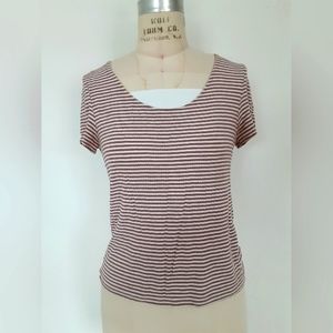 American Eagle T-shirt, sz Medium, Brown/white stripes